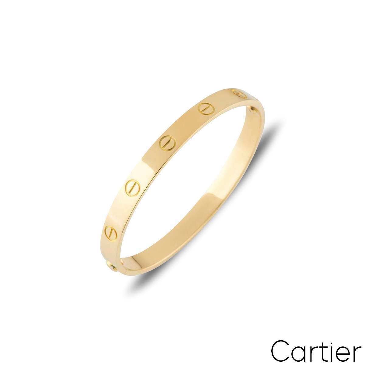 Cartier Yellow Gold Plain Love Bracelet Size 17 B6035517